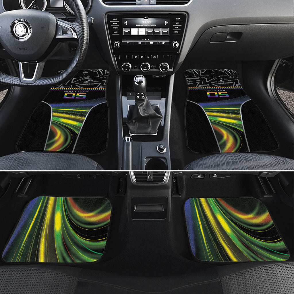 Custom Racing Pride Car Mats Racing Rainbow Cyberpunk Style