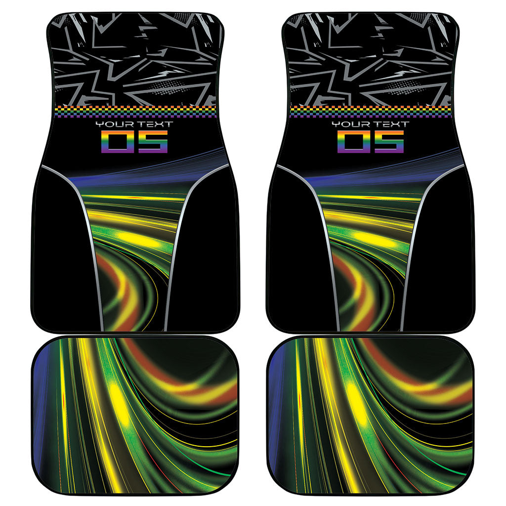 Custom Racing Pride Car Mats Racing Rainbow Cyberpunk Style