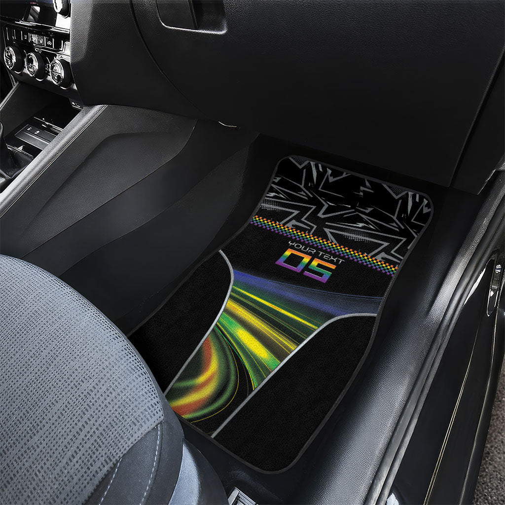 Custom Racing Pride Car Mats Racing Rainbow Cyberpunk Style