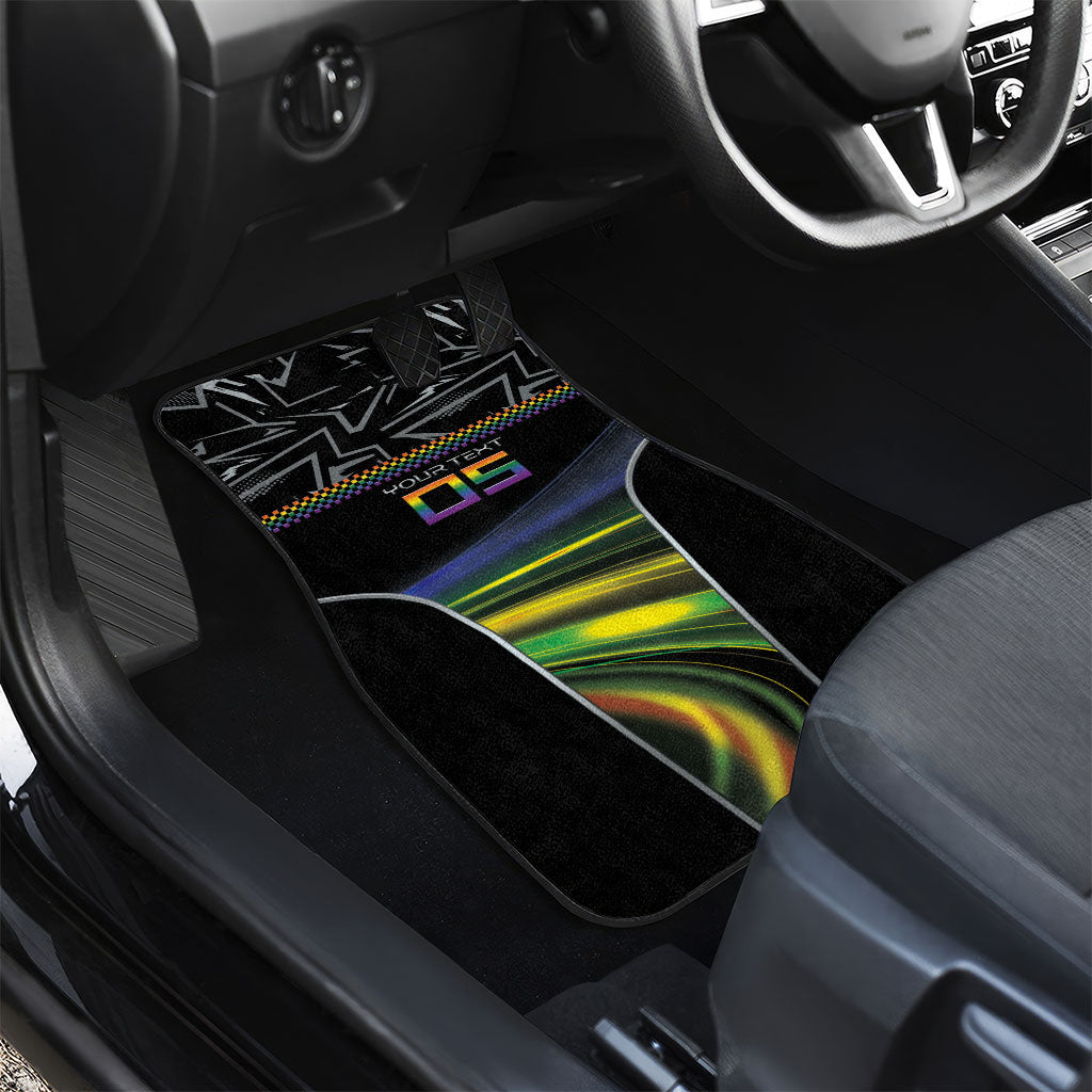 Custom Racing Pride Car Mats Racing Rainbow Cyberpunk Style