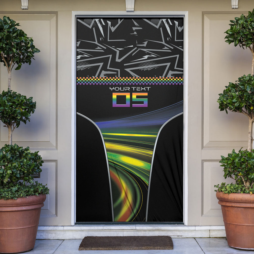 Custom Racing Pride Door Cover Racing Rainbow Cyberpunk Style