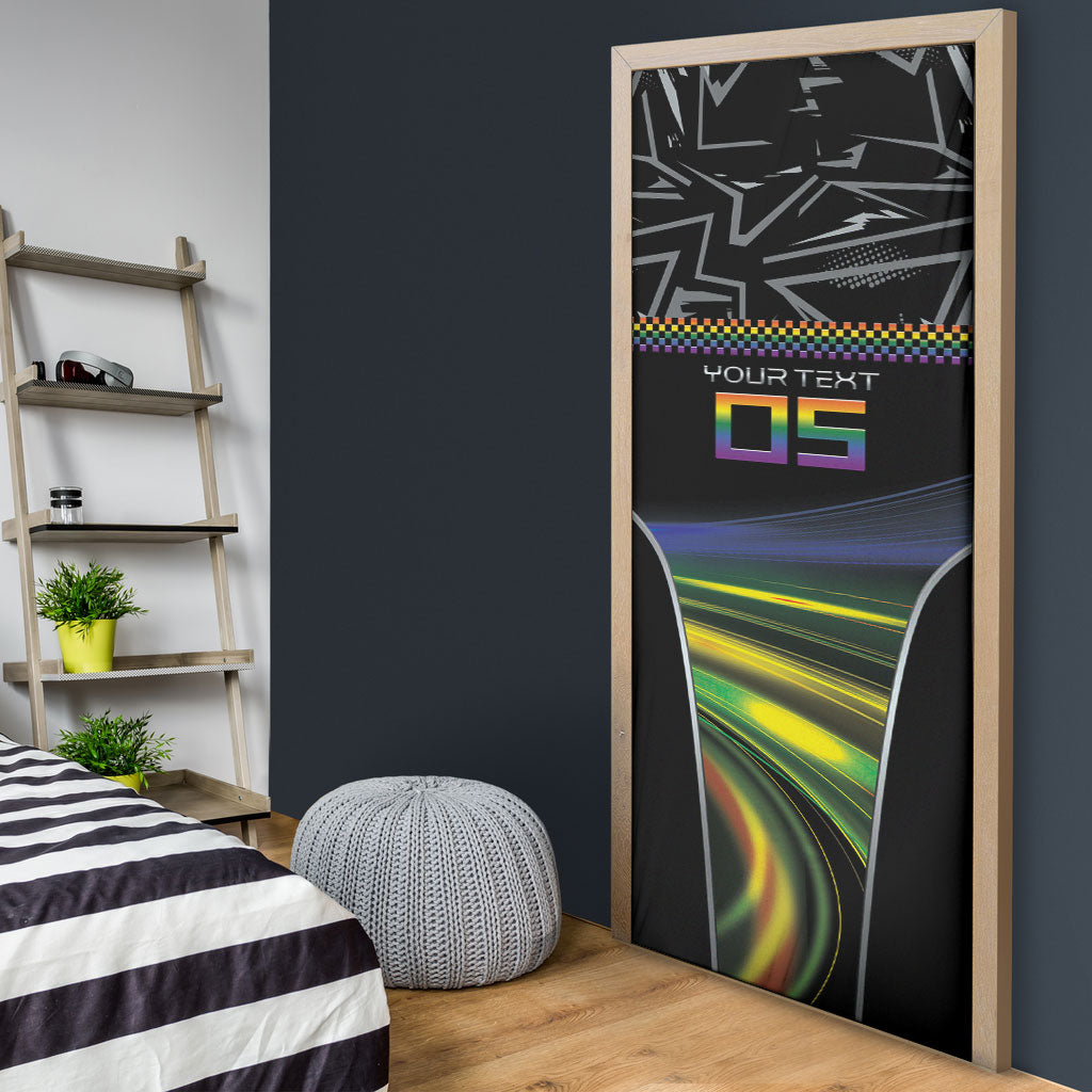Custom Racing Pride Door Cover Racing Rainbow Cyberpunk Style