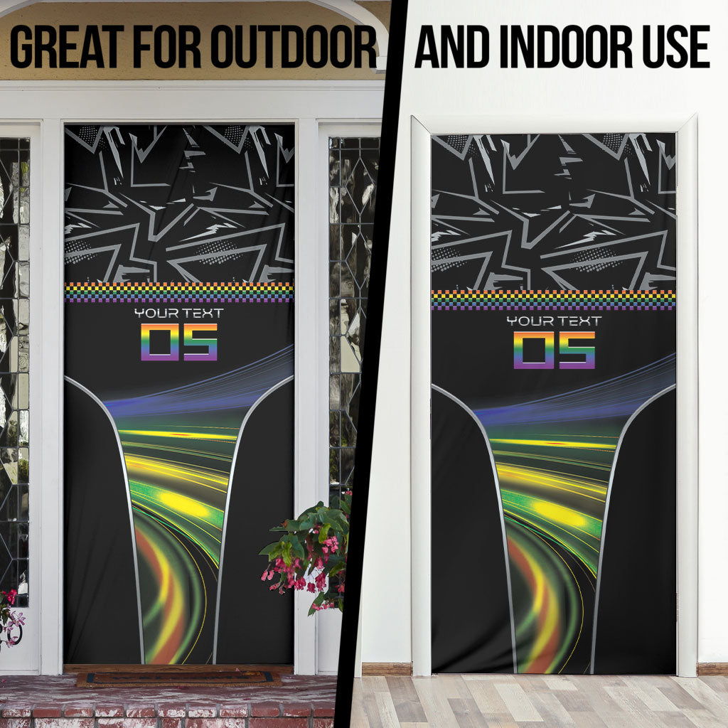 Custom Racing Pride Door Cover Racing Rainbow Cyberpunk Style
