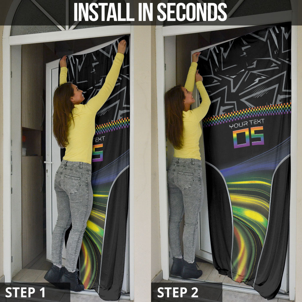 Custom Racing Pride Door Cover Racing Rainbow Cyberpunk Style