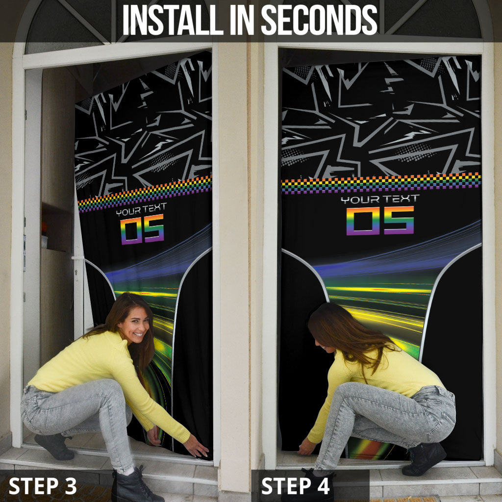 Custom Racing Pride Door Cover Racing Rainbow Cyberpunk Style