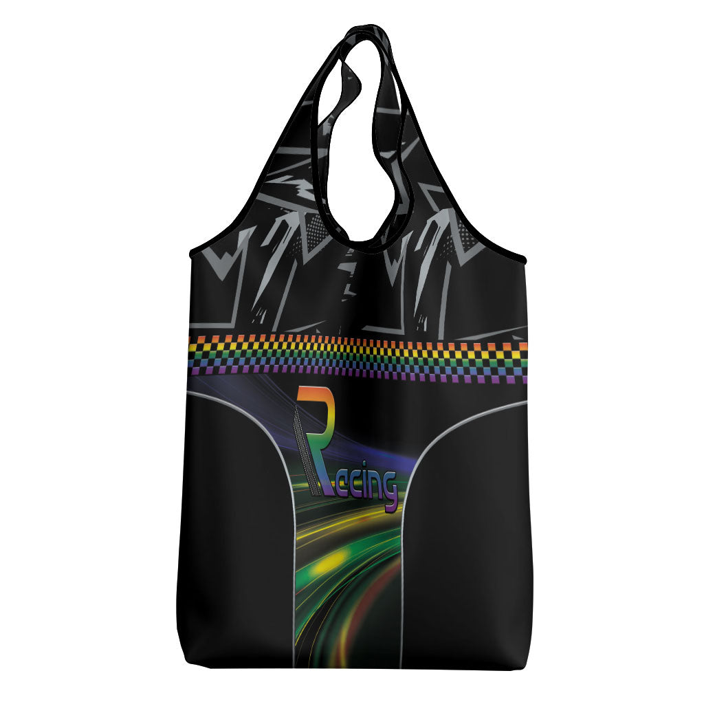 Racing Pride Grocery Bag Racing Rainbow Cyberpunk Style