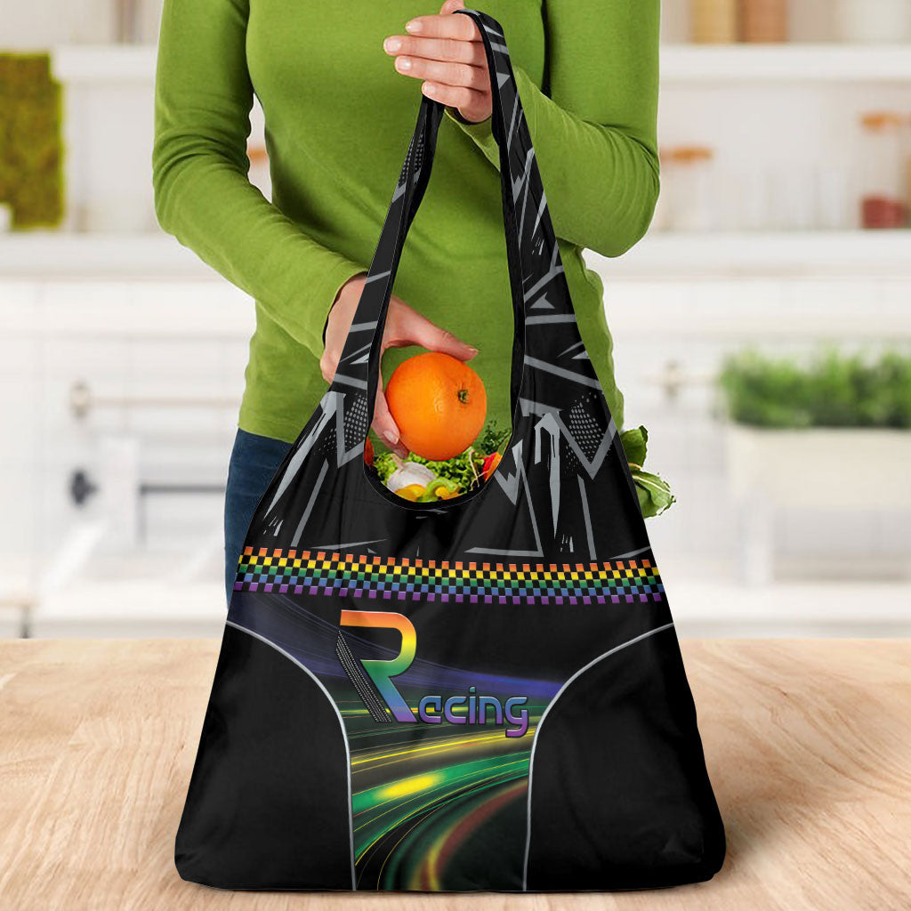 Racing Pride Grocery Bag Racing Rainbow Cyberpunk Style