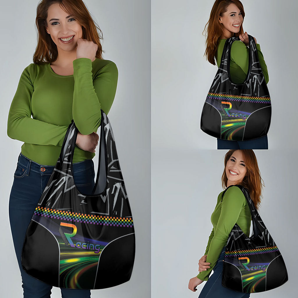 Racing Pride Grocery Bag Racing Rainbow Cyberpunk Style