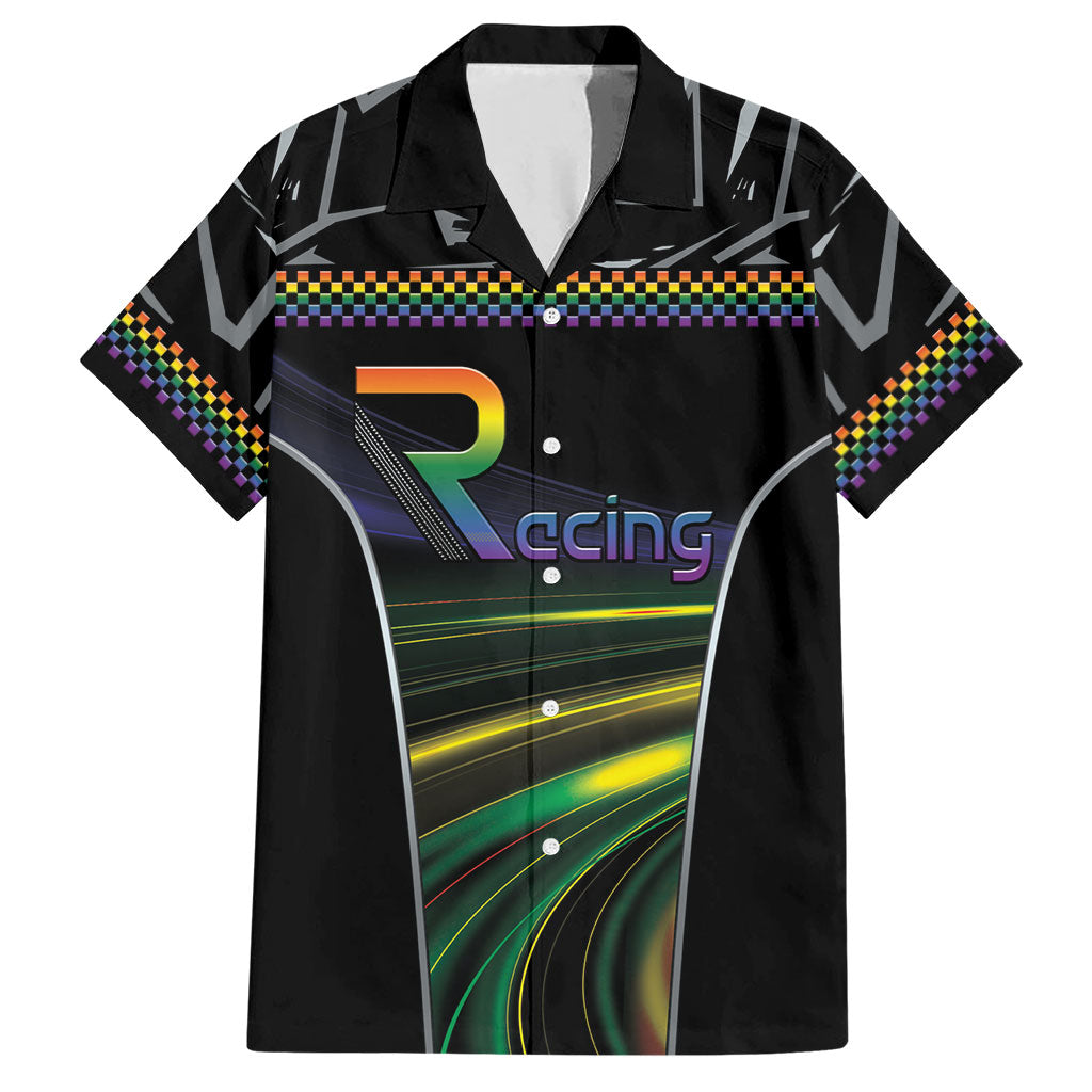 Custom Racing Pride Hawaiian Shirt Racing Rainbow Cyberpunk Style