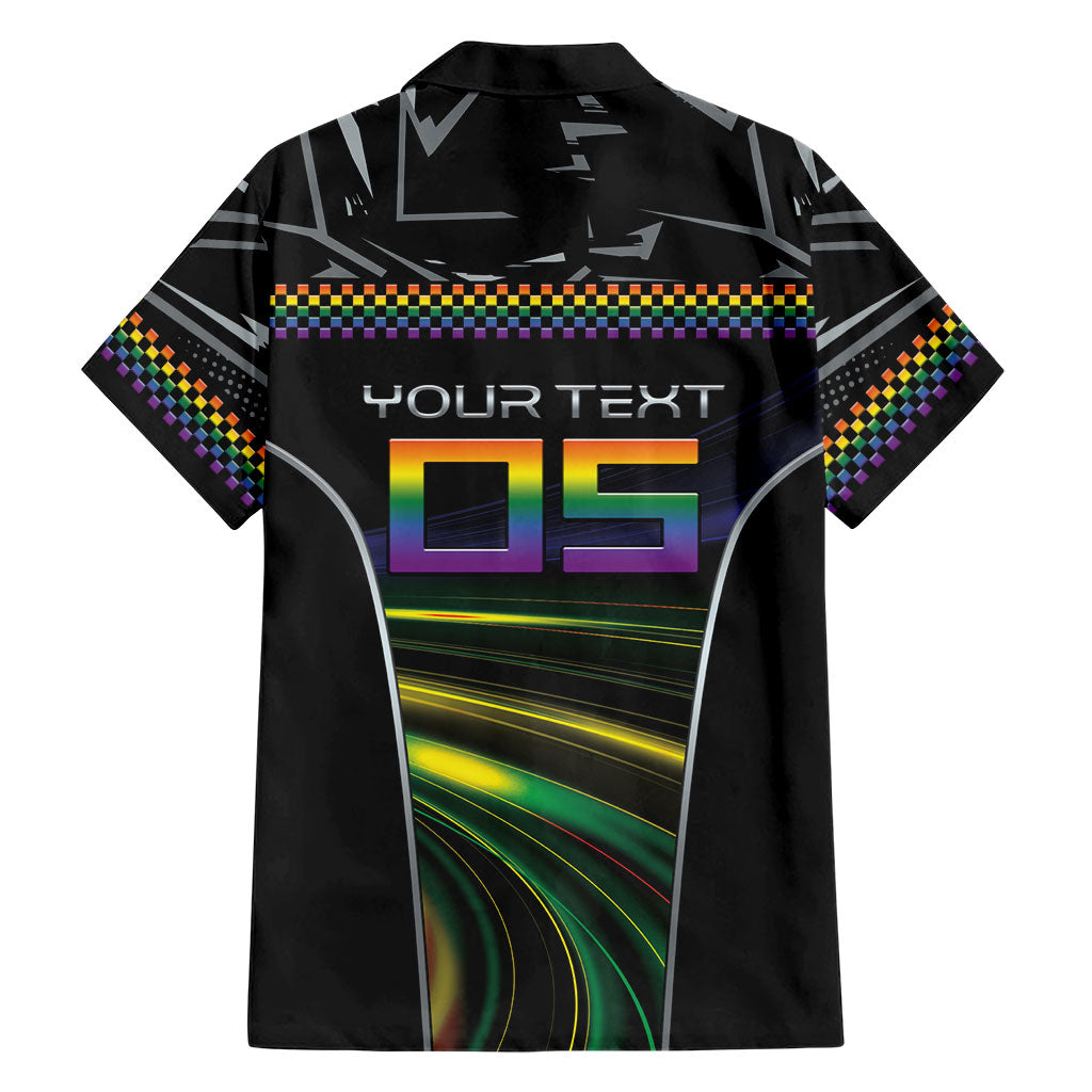 Custom Racing Pride Hawaiian Shirt Racing Rainbow Cyberpunk Style