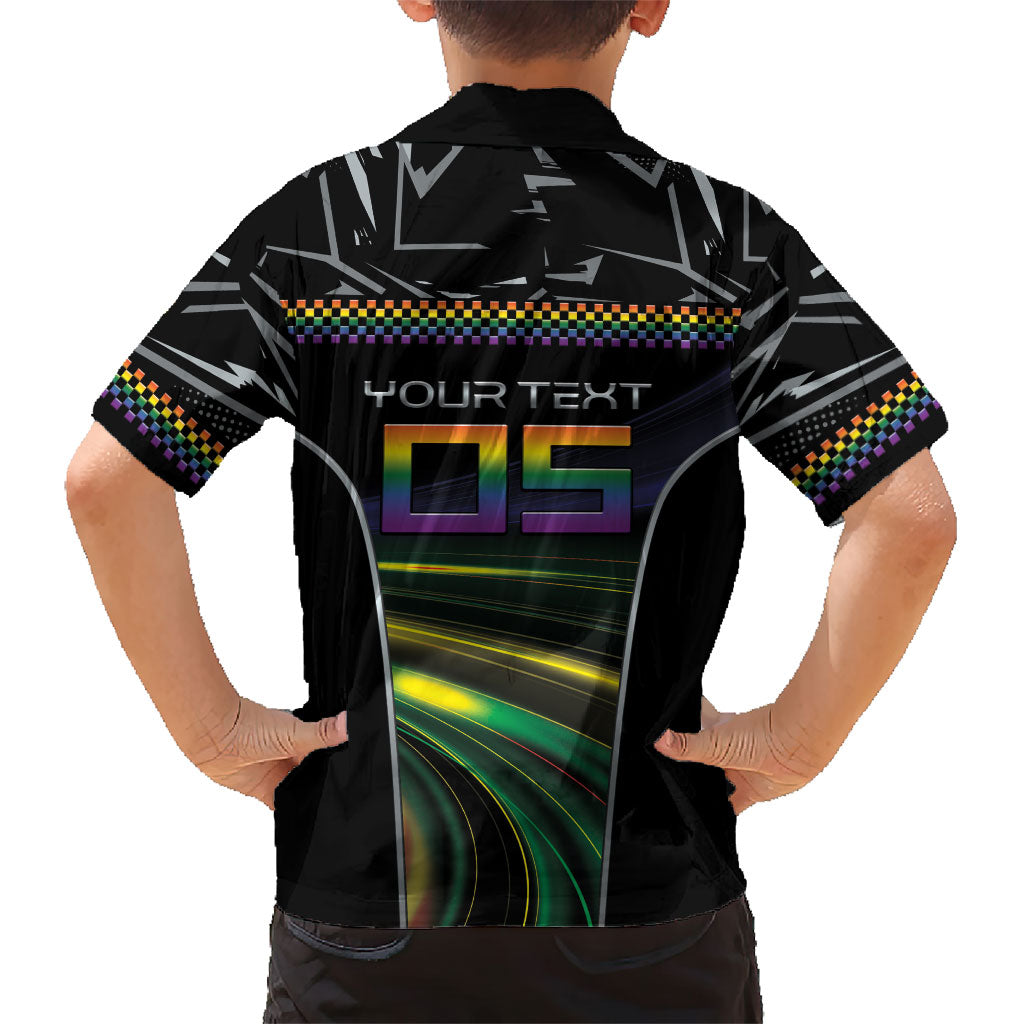 Custom Racing Pride Hawaiian Shirt Racing Rainbow Cyberpunk Style