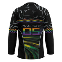 Custom Racing Pride Hockey Jersey Racing Rainbow Cyberpunk Style