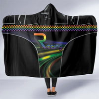 Racing Pride Hooded Blanket Racing Rainbow Cyberpunk Style
