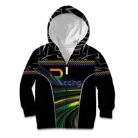 Custom Racing Pride Kid Hoodie Racing Rainbow Cyberpunk Style