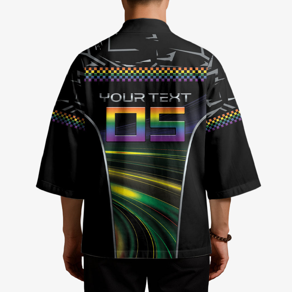 Custom Racing Pride Kimono Racing Rainbow Cyberpunk Style