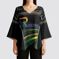 Custom Racing Pride Kimono Sleeve Blouse Racing Rainbow Cyberpunk Style