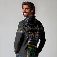 Custom Racing Pride Long Sleeve Polo Shirt Racing Rainbow Cyberpunk Style