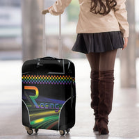 Racing Pride Luggage Cover Racing Rainbow Cyberpunk Style