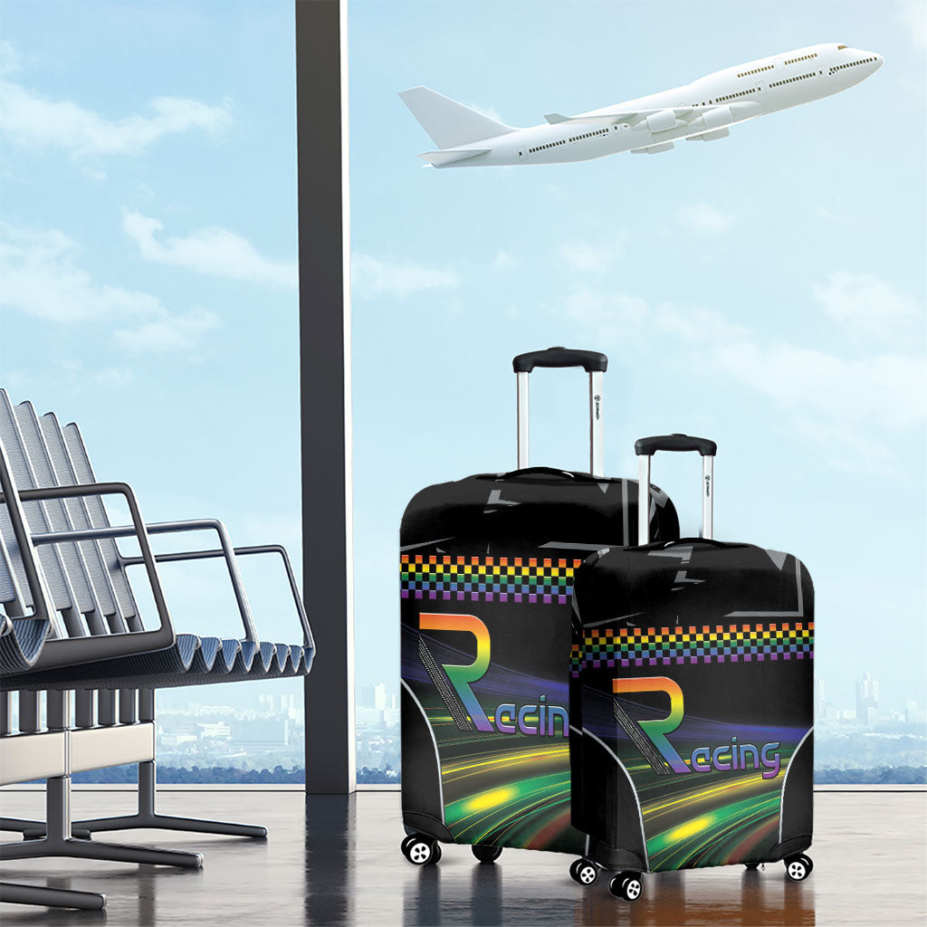 Racing Pride Luggage Cover Racing Rainbow Cyberpunk Style
