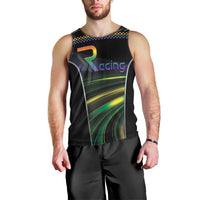 Custom Racing Pride Men Tank Top Racing Rainbow Cyberpunk Style