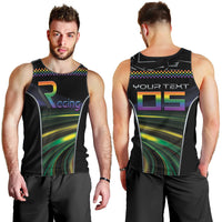 Custom Racing Pride Men Tank Top Racing Rainbow Cyberpunk Style