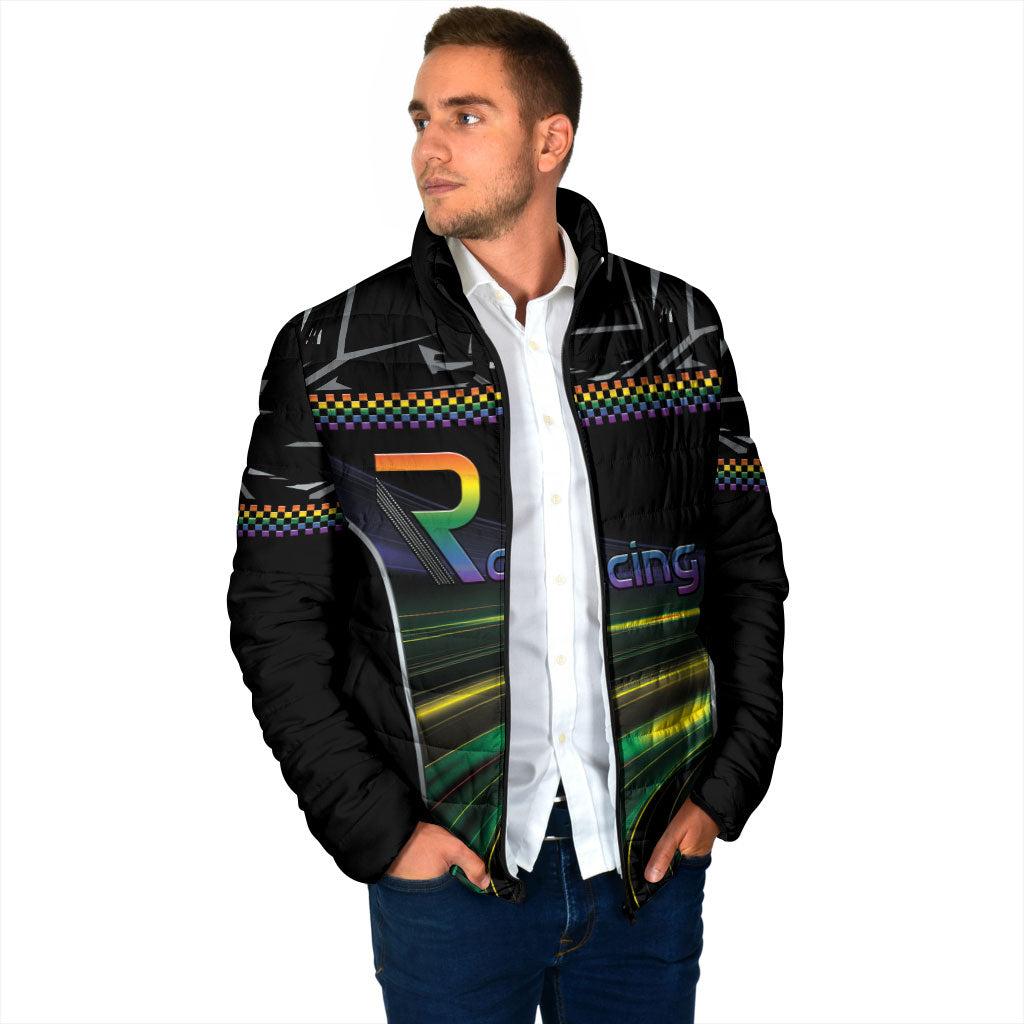 Custom Racing Pride Padded Jacket Racing Rainbow Cyberpunk Style