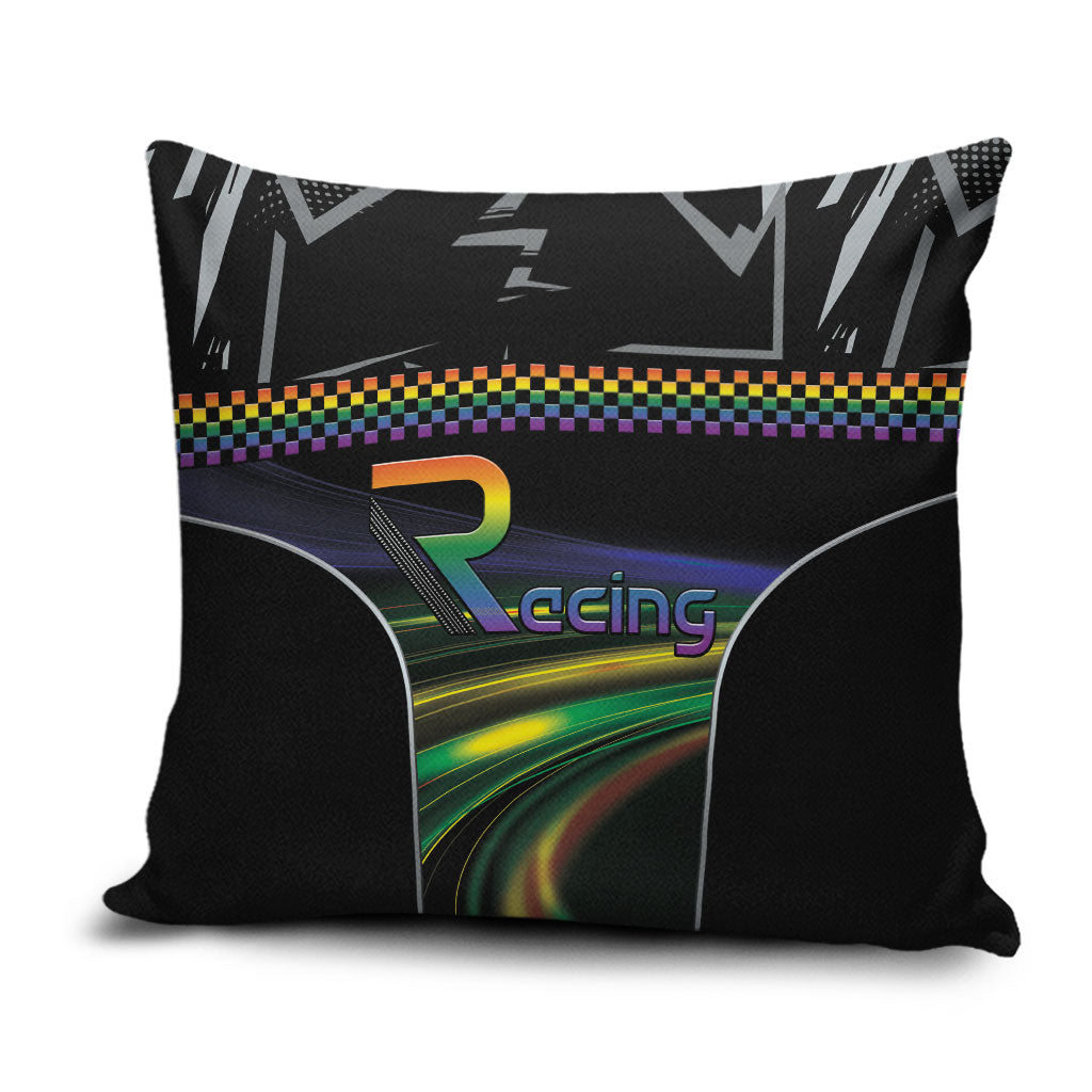 Racing Pride Pillow Cover Racing Rainbow Cyberpunk Style