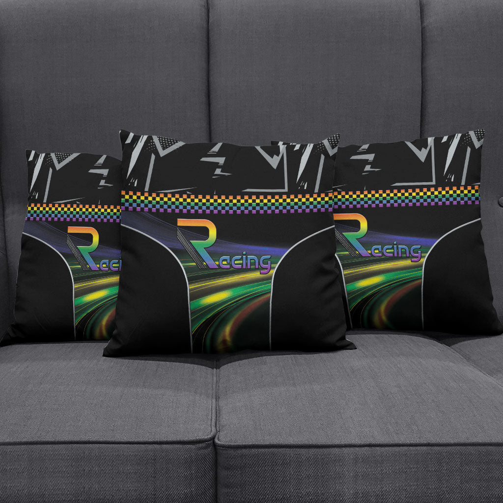 Racing Pride Pillow Cover Racing Rainbow Cyberpunk Style