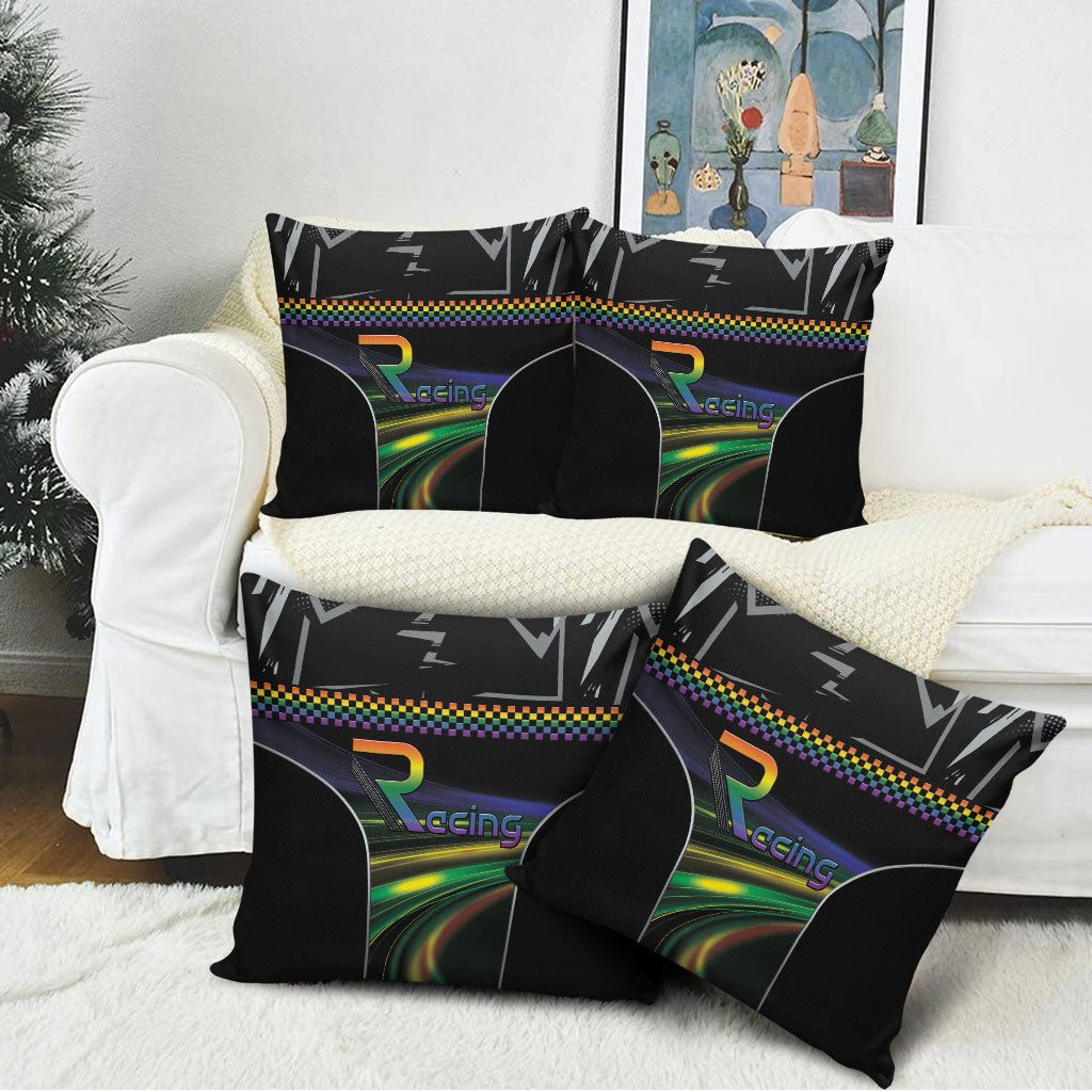 Racing Pride Pillow Cover Racing Rainbow Cyberpunk Style
