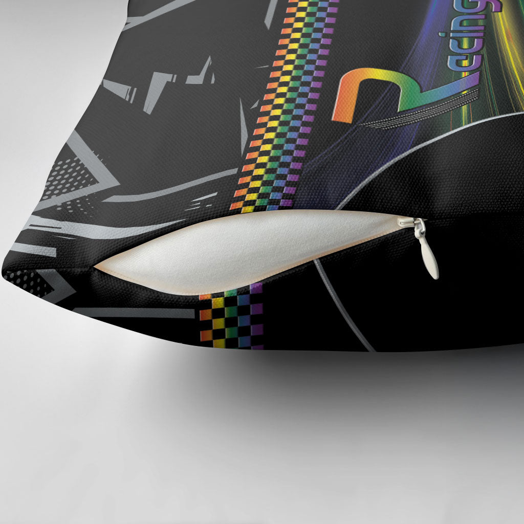 Racing Pride Pillow Cover Racing Rainbow Cyberpunk Style