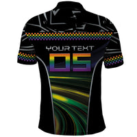 Custom Racing Pride Polo Shirt Racing Rainbow Cyberpunk Style