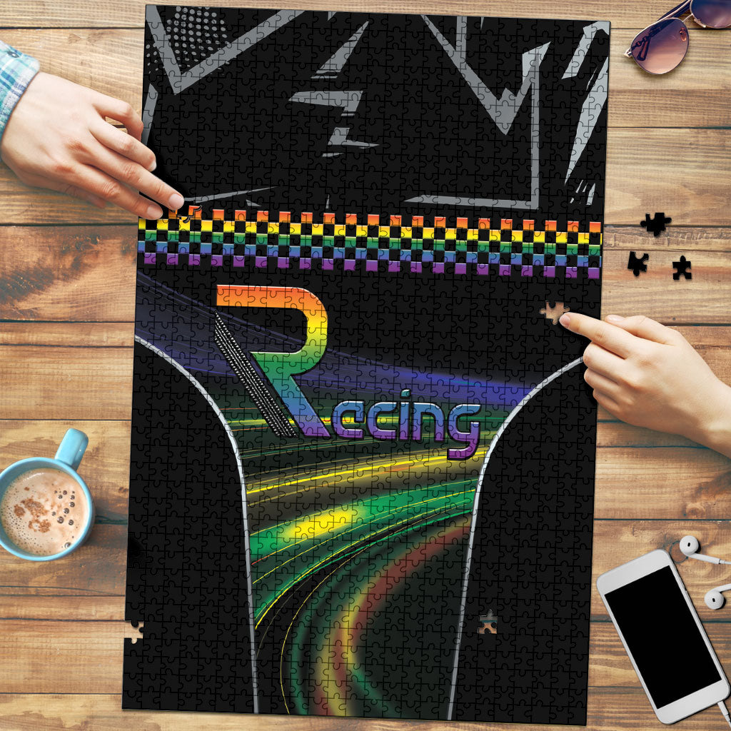 Racing Pride Puzzle Racing Rainbow Cyberpunk Style