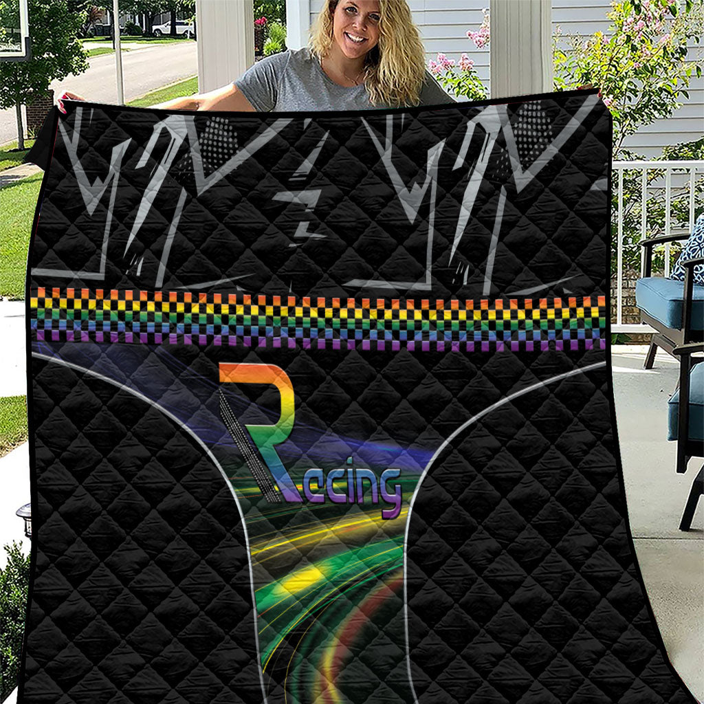 Racing Pride Quilt Racing Rainbow Cyberpunk Style