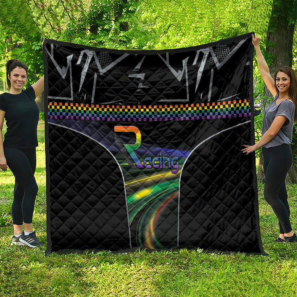 Racing Pride Quilt Racing Rainbow Cyberpunk Style