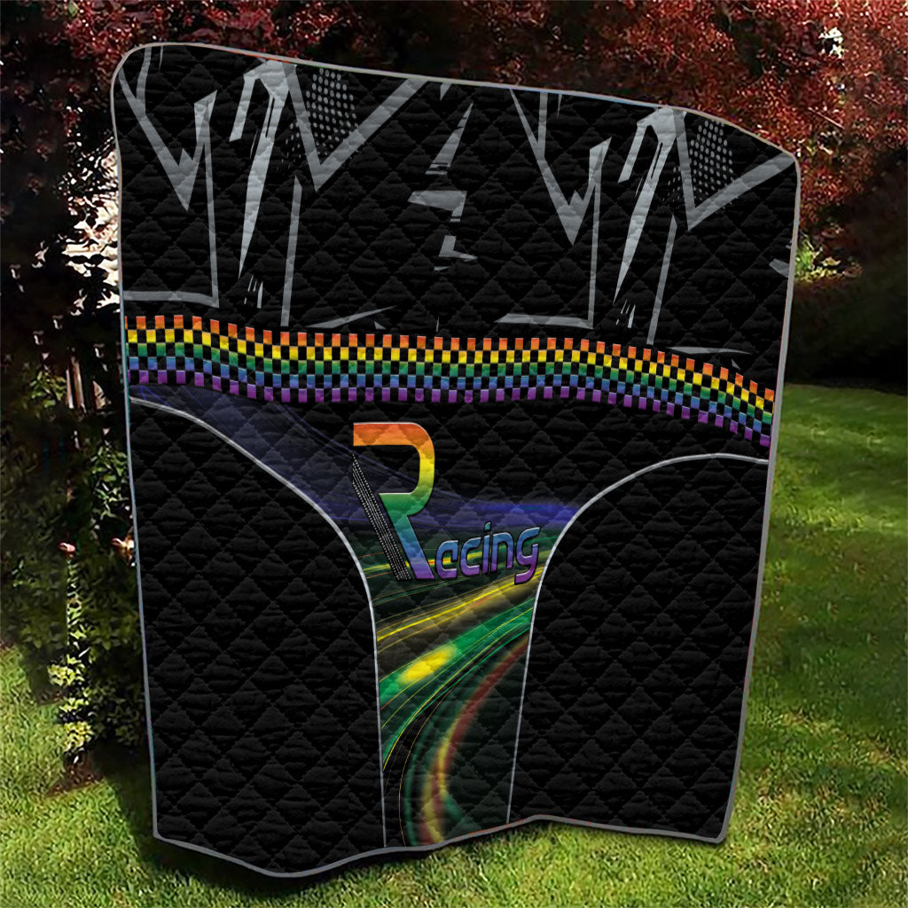 Racing Pride Quilt Racing Rainbow Cyberpunk Style