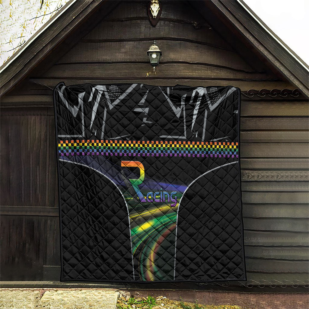 Racing Pride Quilt Racing Rainbow Cyberpunk Style