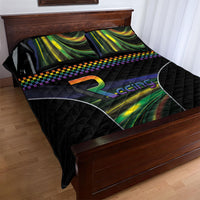 Racing Pride Quilt Bed Set Racing Rainbow Cyberpunk Style