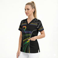 Custom Racing Pride Scrub Top Racing Rainbow Cyberpunk Style