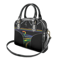 Racing Pride Shoulder Handbag Racing Rainbow Cyberpunk Style