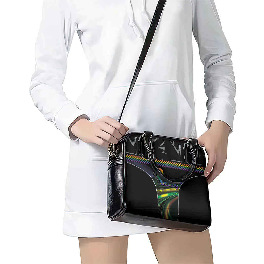 Racing Pride Shoulder Handbag Racing Rainbow Cyberpunk Style