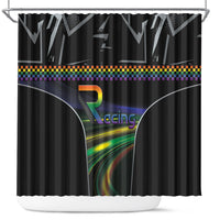 Racing Pride Shower Curtain Racing Rainbow Cyberpunk Style