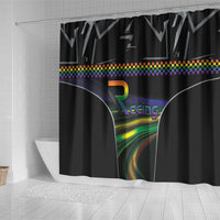 Racing Pride Shower Curtain Racing Rainbow Cyberpunk Style