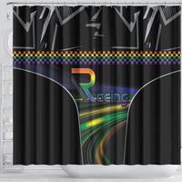 Racing Pride Shower Curtain Racing Rainbow Cyberpunk Style
