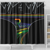 Racing Pride Shower Curtain Racing Rainbow Cyberpunk Style