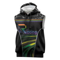 Custom Racing Pride Sleeveless Hoodie Racing Rainbow Cyberpunk Style