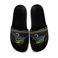 Racing Pride Slide Sandals Racing Rainbow Cyberpunk Style