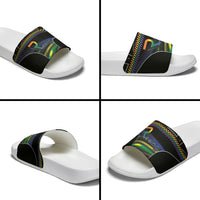 Racing Pride Slide Sandals Racing Rainbow Cyberpunk Style