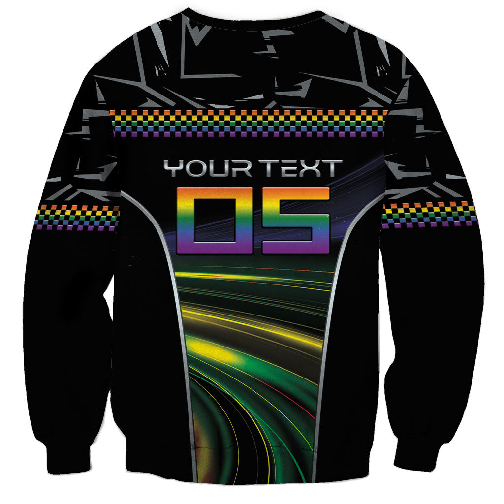 Custom Racing Pride Sweatshirt Racing Rainbow Cyberpunk Style