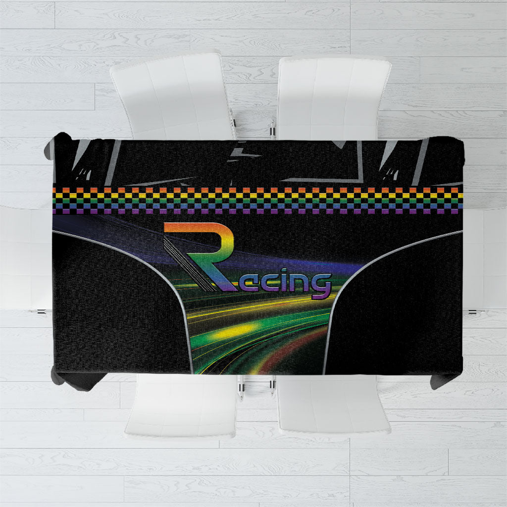 Racing Pride Tablecloth Racing Rainbow Cyberpunk Style