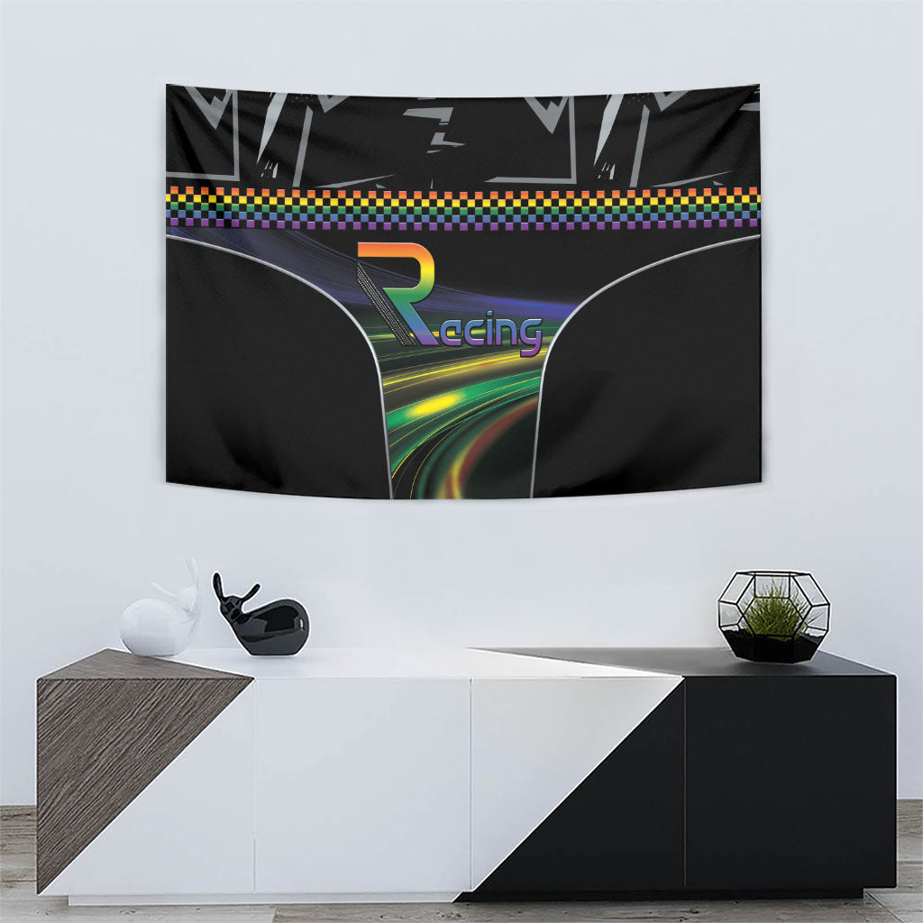 Racing Pride Tapestry Racing Rainbow Cyberpunk Style